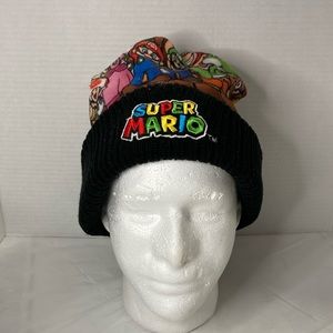 Nintendo Super Mario Beanie Toque Hat Multi Character Embroidered Logo on Front